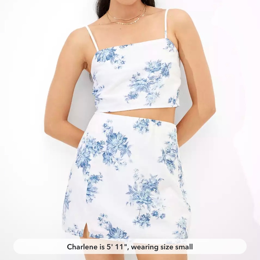 AE Floral Slit Mini Skirt